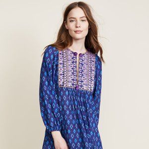 FIGUE Lucie embroidered printed cotton-blend midI
